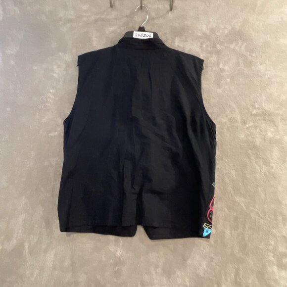 READ Vintage Passports of Pier 1 Imports Animal Zoo Embroidered Folk Vest Size M - Picture 12 of 13